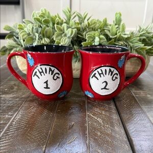 Dr. Seuss Red Thing 1 & Thing 2 Ceramic Mug Pair